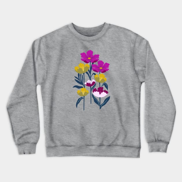 Bold tropical flowers Crewneck Sweatshirt by Jennifer Ladd